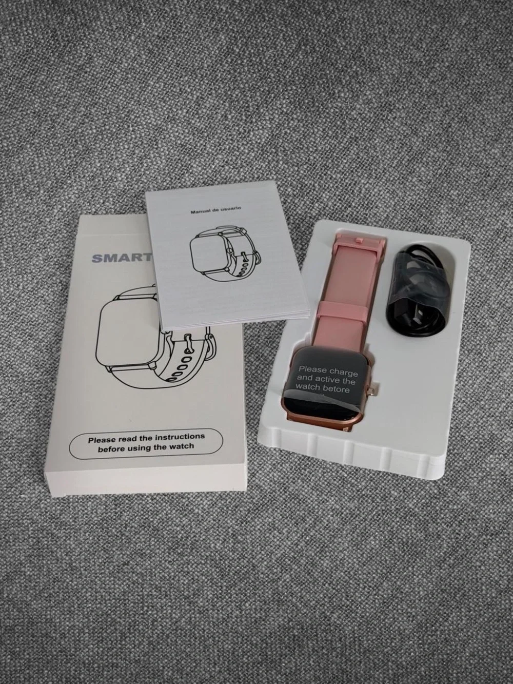 Pink Smartwatch with Rose Gold Case - Unbranded